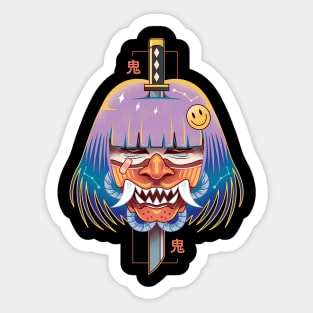 Japanese Oni Girl Sticker